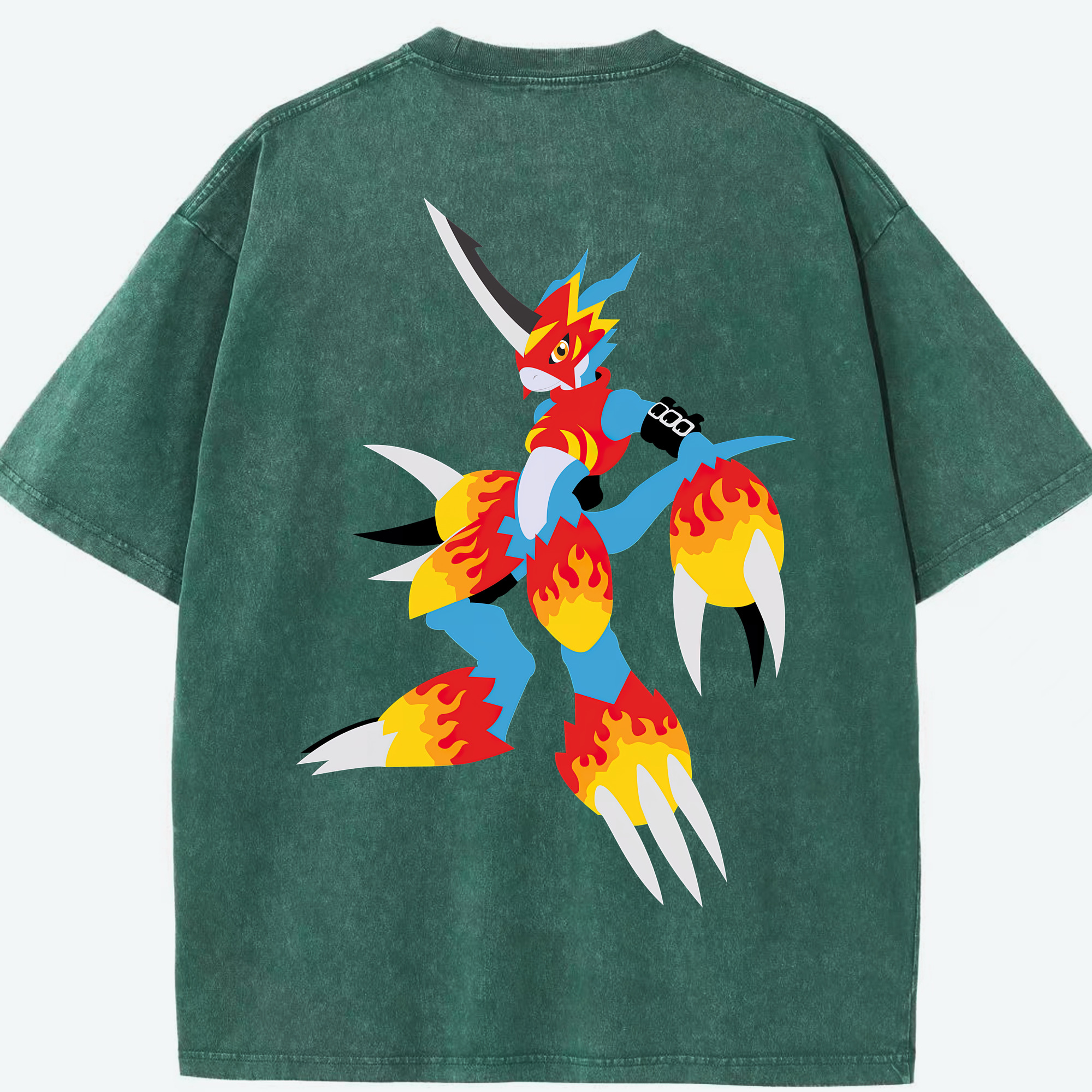 （画像用） Digimon デジタルモンスター/デジモン 綿100% ヴィンテージ風 半袖Tシャツ（背面プリント）